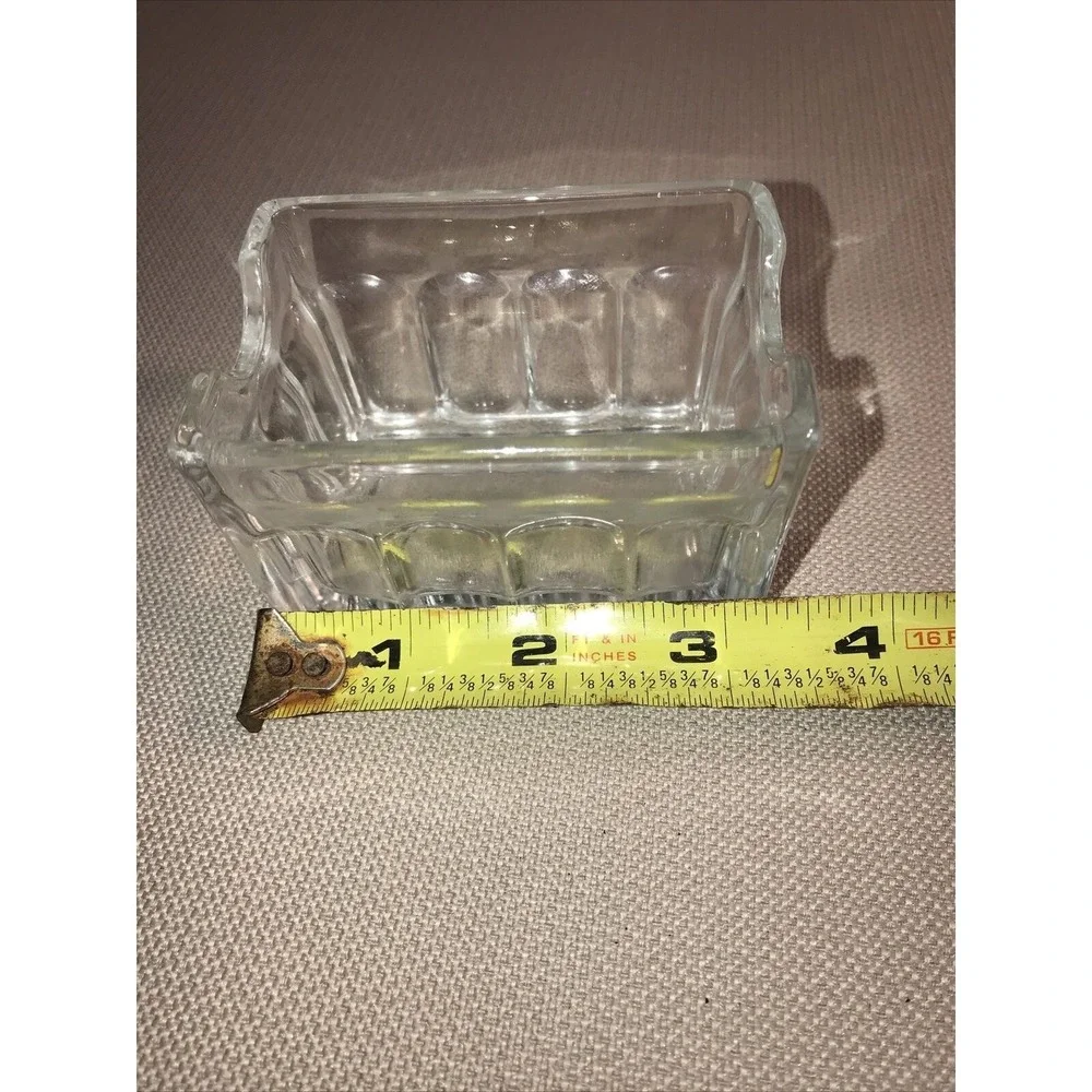 Retro Restaurant Clear Glass Sugar Sweetener Packet Container Holder Cottagecore